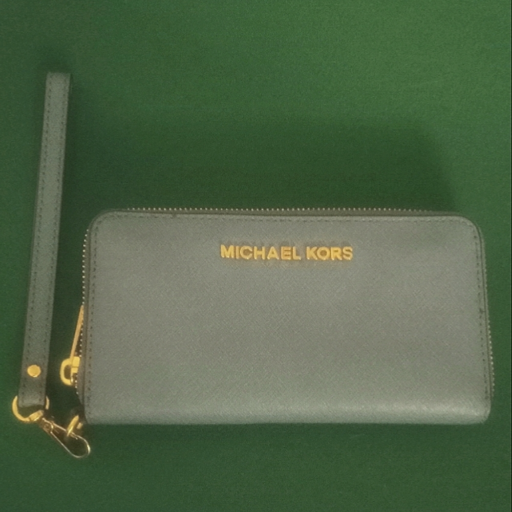 Michael Kors clutch wristlet  light blue like new*